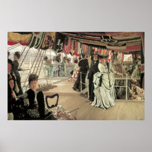 Boll ombord på skeppsbyggnad av James Tissot, Vict Poster