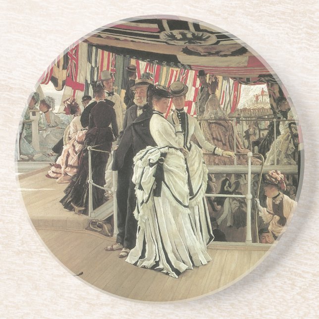 Boll ombord på skeppsbyggnad av James Tissot, Vict Underlägg (Framsidan)