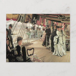 Boll ombord på skeppsbyggnad av James Tissot, Vict Vykort