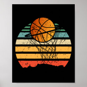 Boll på Basket Basketball Vintage Sport Player Coa Poster