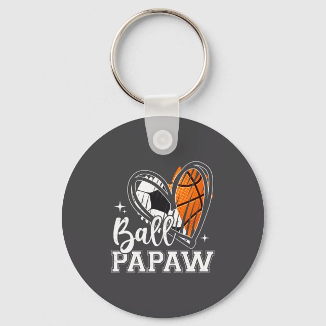 Boll Papaya Fotboll Basket Hjarta  Nyckelring (Framsida)