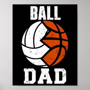 Boll Pappa Roligt Volleyball Basketball Pappa Poster