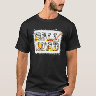Boll Pappa Softball Pappa Baseball Pappa Game Day  T Shirt