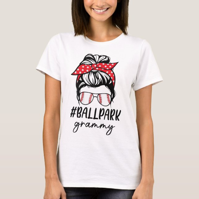 Boll Park Grammy Baseball Softball Mors dag Ba T Shirt (Framsida)