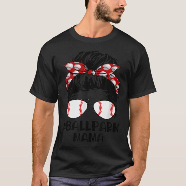 Boll Park Mamma Baseball Softball Mors dag Mamma T Shirt (Framsida)