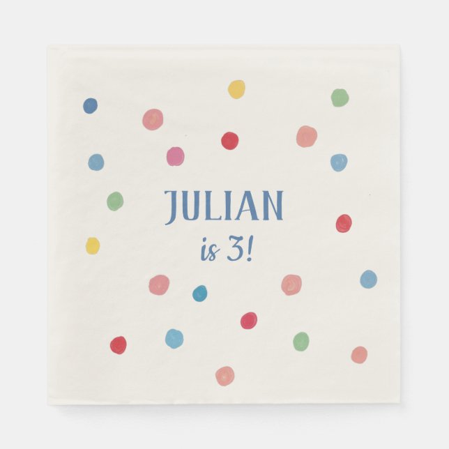 Boll Pit Polka dots Barns födelsedag Party Pappersservett (Framsidan)