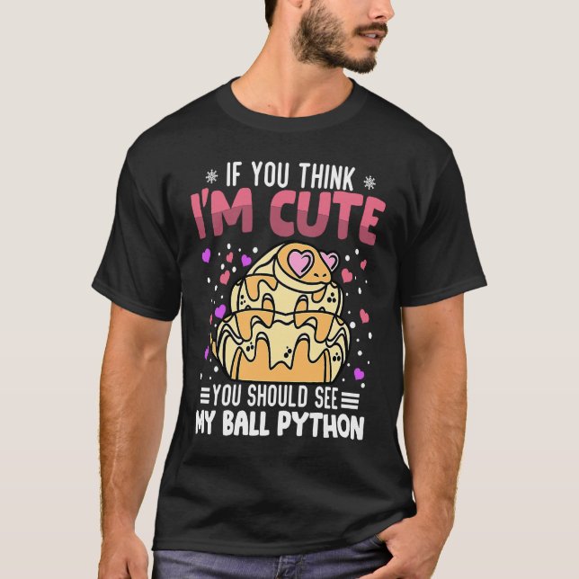 Boll Python Heart Valentine Day Animal for Women T Shirt (Framsida)