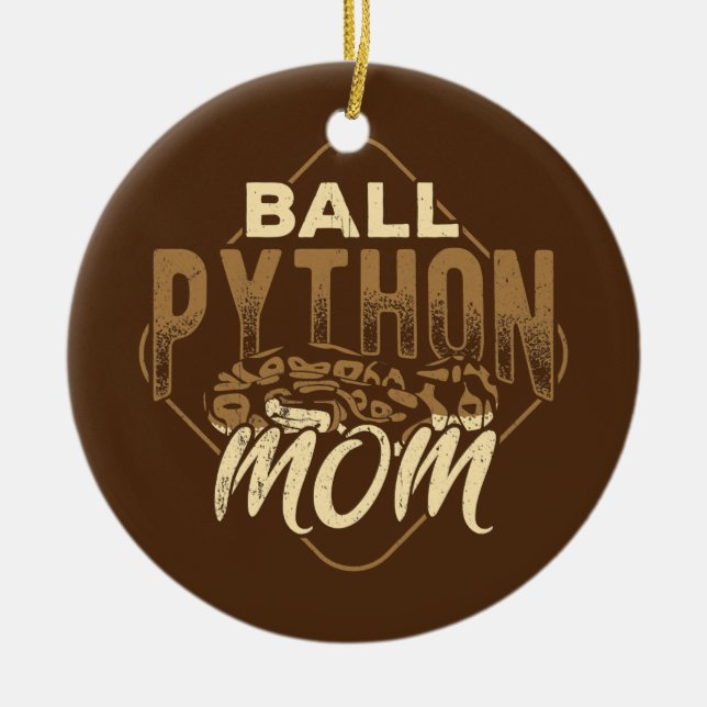 Boll python mamma reptile species venomous serpent julgransprydnad keramik (Framsidan)