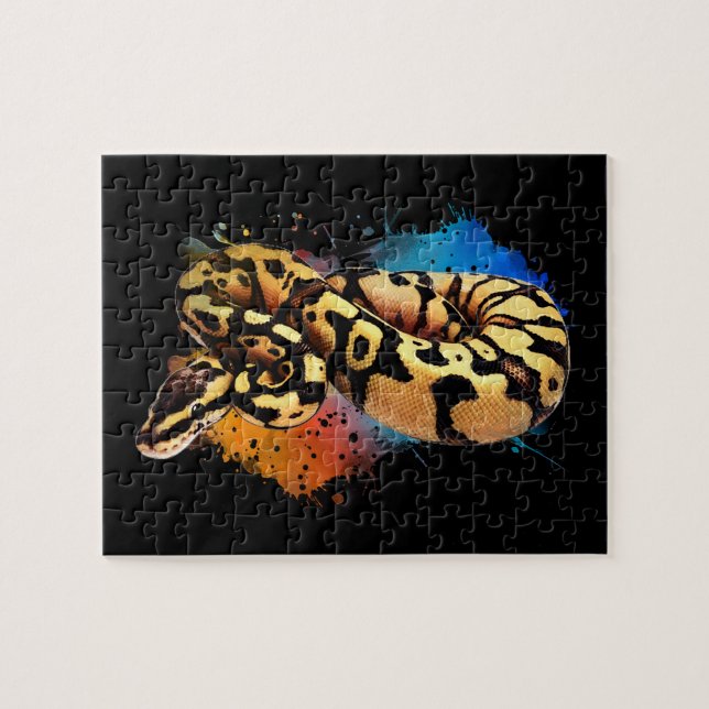 Boll Python Rainbow Färg Watercolor Jigszle Puzzle Pussel (Horisontell)