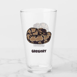 Boll Python Snake, Brown och Tan Personlig Glaskopp
