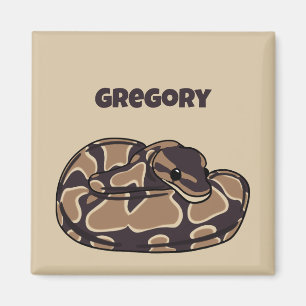 Boll Python Snake, Brown och Tan Personlig Magnet