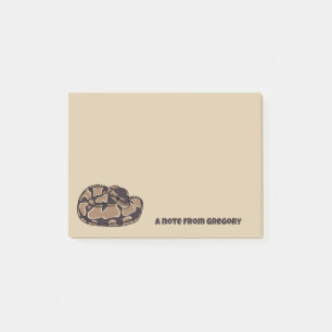 Boll Python Snake, Brown och Tan Personlig Post-it Block