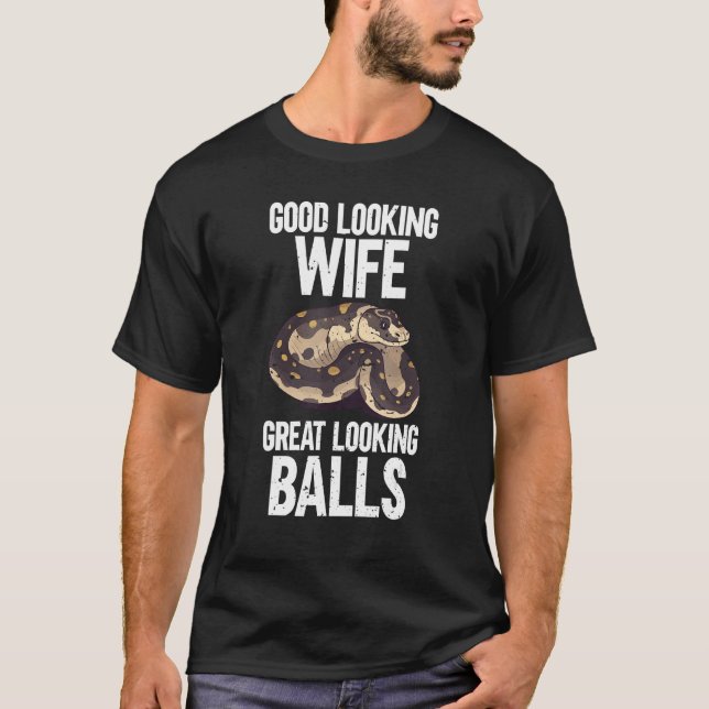 Boll Python Snake Reptile Noodle Reptile Snek T Shirt (Framsida)