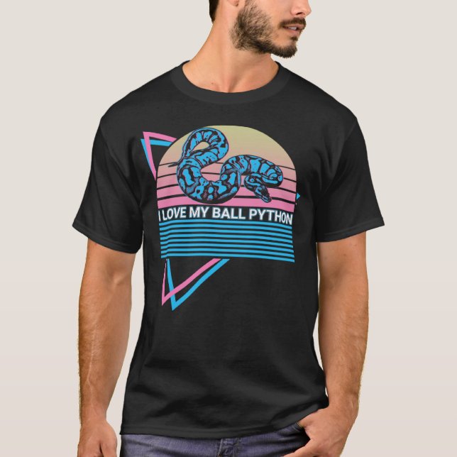 Boll Python Snake Retro I Kärlek My Boll Python T Shirt (Framsida)