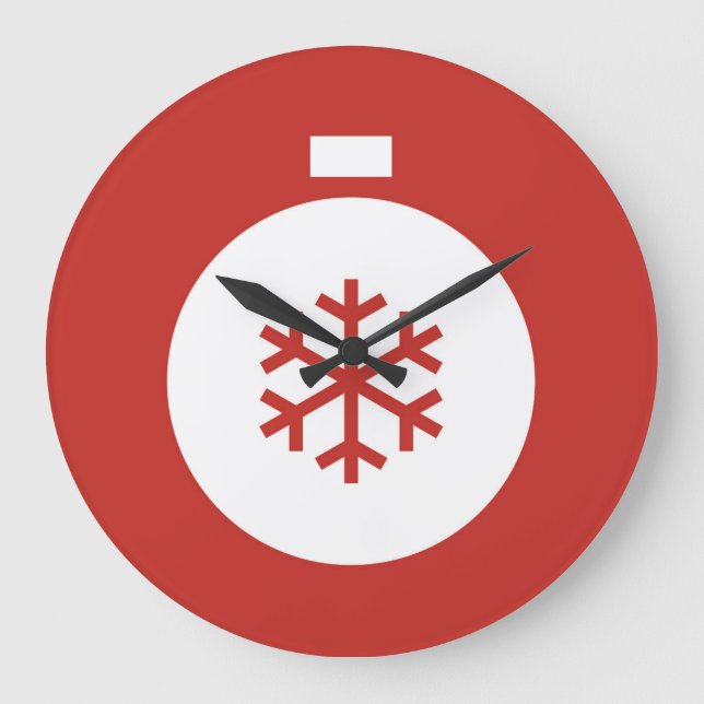Boll Red Large Clock, jul Stor Klocka (Framsida)