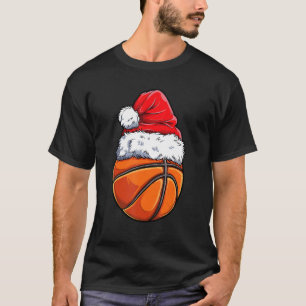 Boll Santa Basketball Santa Hat Julafton Boys Mana T Shirt