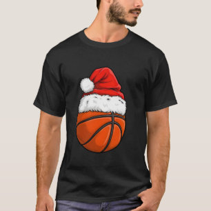 Boll Santa Basketball Santa Hat Julafton Boys Mana T Shirt