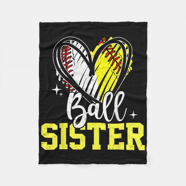 Boll Sister Softball Baseball Sister Fleecefilt (Framsidan)