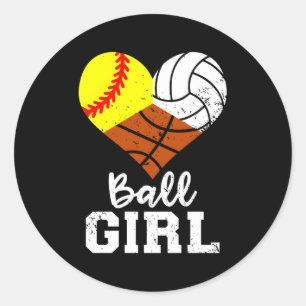 Boll Softball Volleyball Basketball Runt Klistermärke
