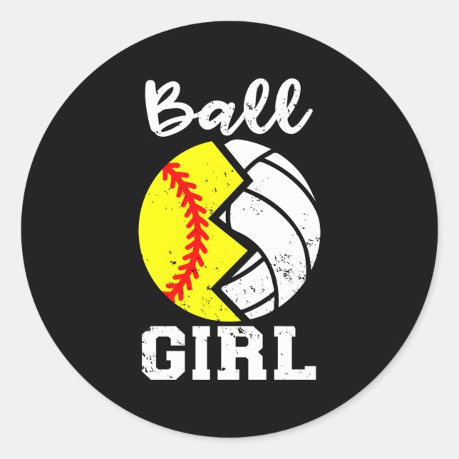 Boll Softball Volleyball Runt Klistermärke (Framsida)