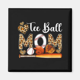 Boll söt mamma leopard kostym baseboll mors dag magnet