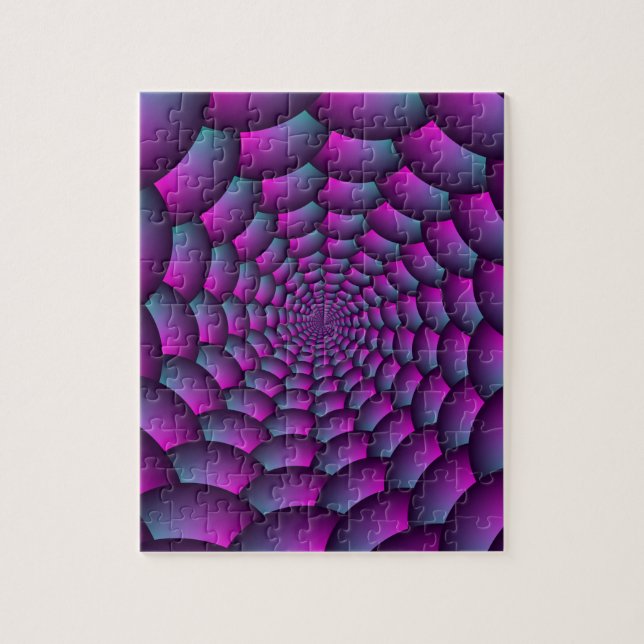 Boll Spiral i Rosa Blue och Lila Pussel (Vertikal)