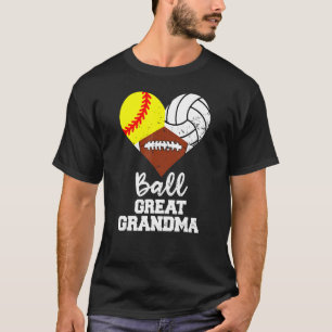 Boll Underbar mormor Heart Softball Volleyball Foo T Shirt