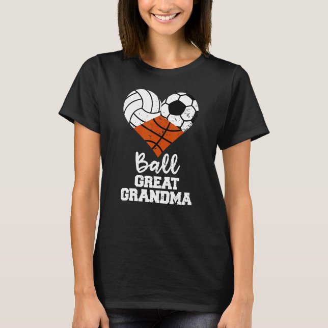 Boll Underbar mormor Heart Volleyball Ococcer Bask T Shirt (Framsida)