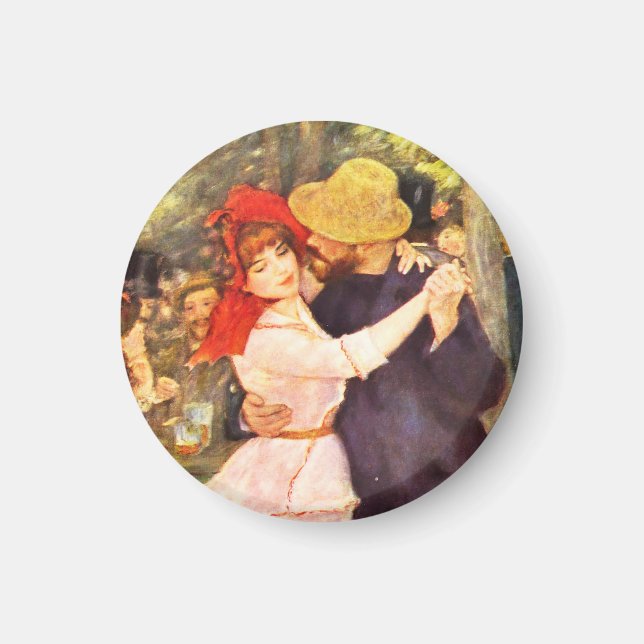 Boll vid Moulin de la Galett Auguste Renoir Magnet (Framsidan)