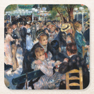 Boll vid Moulin de la Galette, Auguste Renoir Underlägg Papper Kvadrat