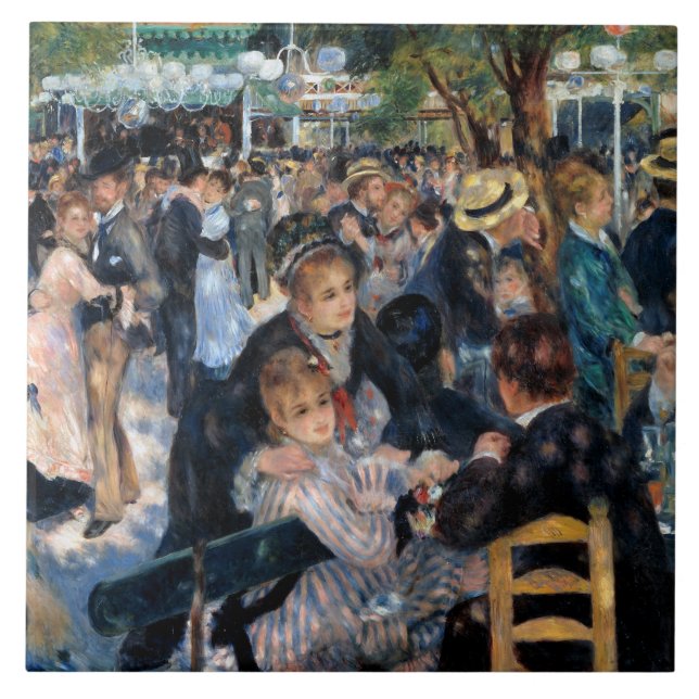 Boll vid Moulin de la Galette, Renoir Kakelplatta (Framsidan)