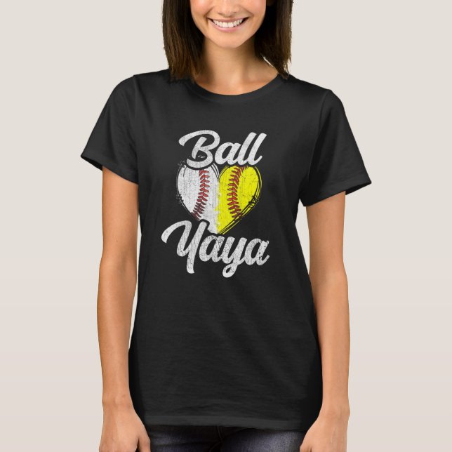 Boll Yaya Baseball Softball Team Sports T Shirt (Framsida)