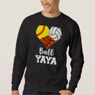 Boll Yaya Heart Softball Volleyball Basketball Ya Lång Ärmad Tröja