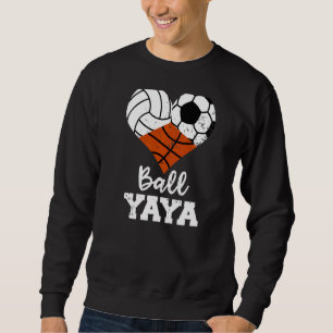 Boll Yaya Heart Volleyball Soccer Basketball Yaya Lång Ärmad Tröja