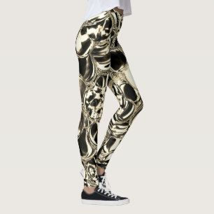 Bollar av glas eller metall? Guld och svart Leggings