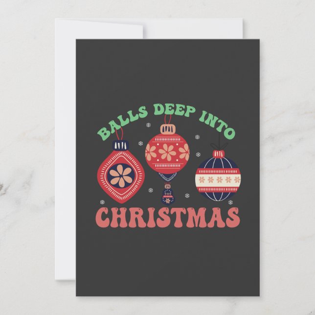 Bollar Deep in till jultomten Julafton Santa Gift Inbjudningar (Framsida)