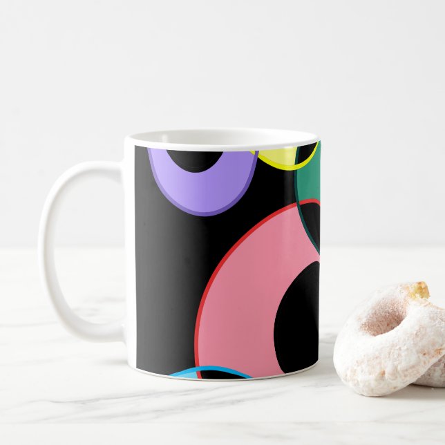 Bollar-design för Rainbow Billiard Kaffemugg (Med munk)