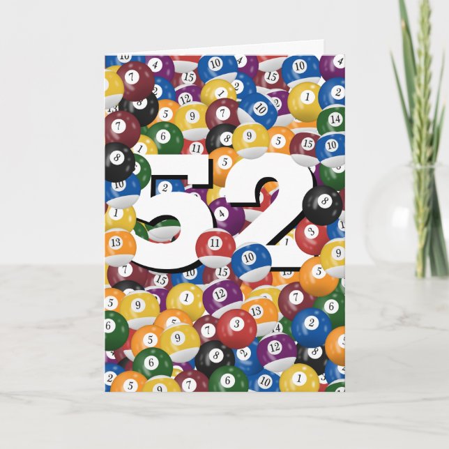 Bollar för 52:a födelsedagen kort (Framsida)