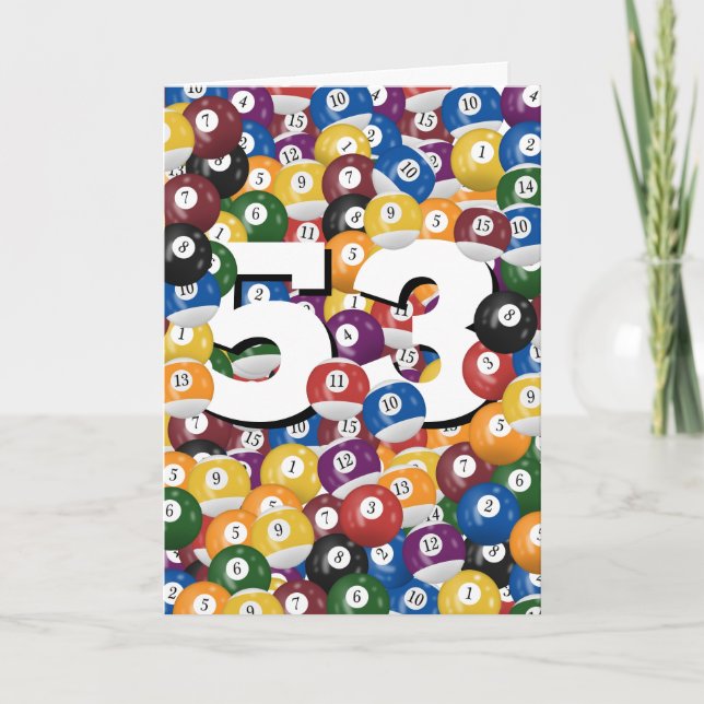 Bollar för 53:e födelsedagen kort (Framsida)