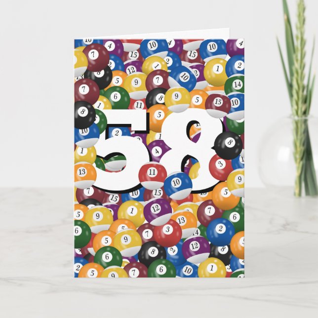 Bollar för 58:e födelsedagen kort (Framsida)