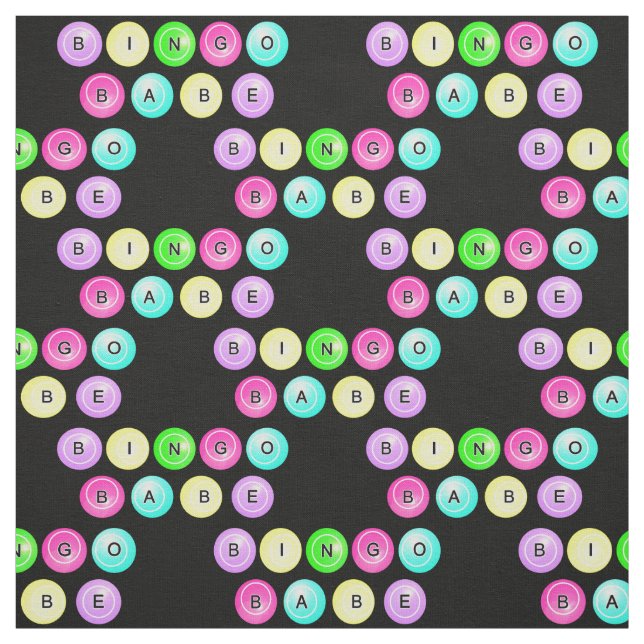 Bollar för BingoBabeBingo på svart Tyg (Provkarta)