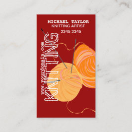 Bollar för garn för stickastickahantverk visitkort