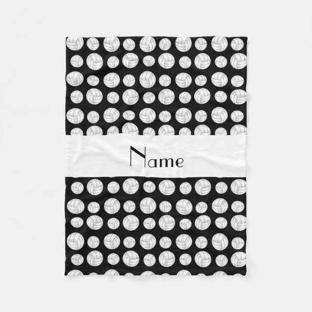 Bollar för volleyboll för personlignamnsvart fleecefilt (Framsidan)