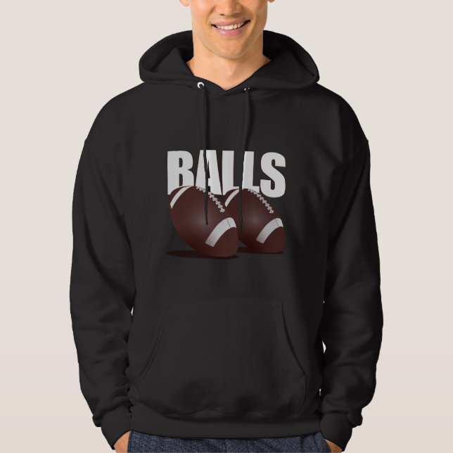 BOLLAR - fotboll (mörk) Sweatshirt Med Luva (Framsida)