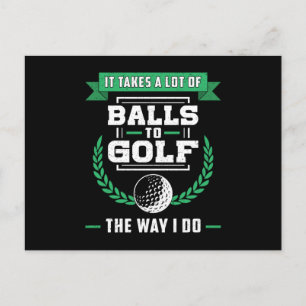 Bollar Golf Player Golfer Golfing Sports Funny Vykort