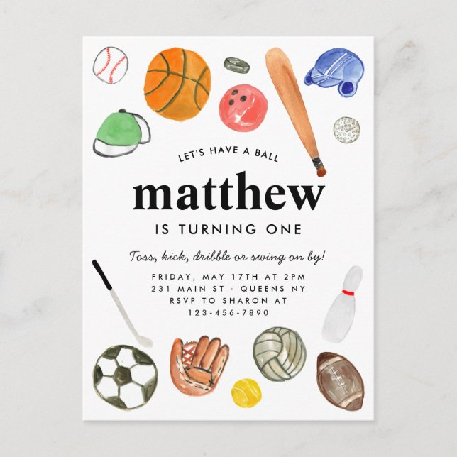 Bollar Kid Boy Birthday Vykort (Framsida)