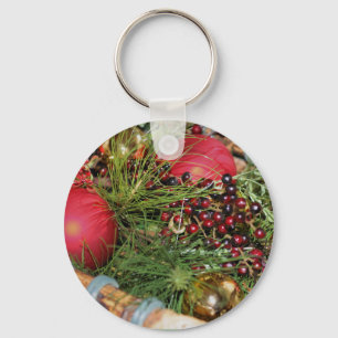 Bollar Pärlor Evergreens jul-Helgdag Nyckelring