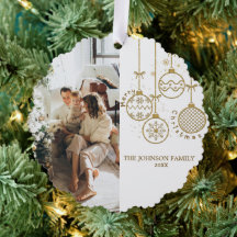 Bollar Photo Golden jul-Dekorationen