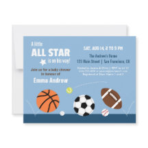 Bollar Sporterar inbjudningar till Thed Baby Showe