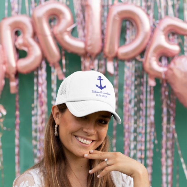 Bollasbröllop för Blue Nautical Anchor Beach Keps (Skapare uppladdad)